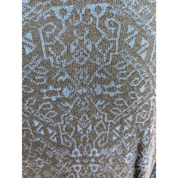 Peruvian Connection Art Aztec Alpaca, wool, silk Cardigan Size Small Blue Black - Picture 7 of 9